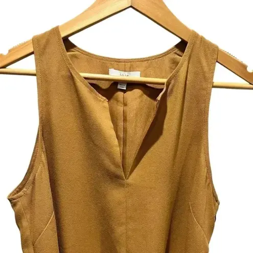 Joie  Puck Tie Waist Lined Keyhole Crepe Mini Dress in Oak‎ Size S