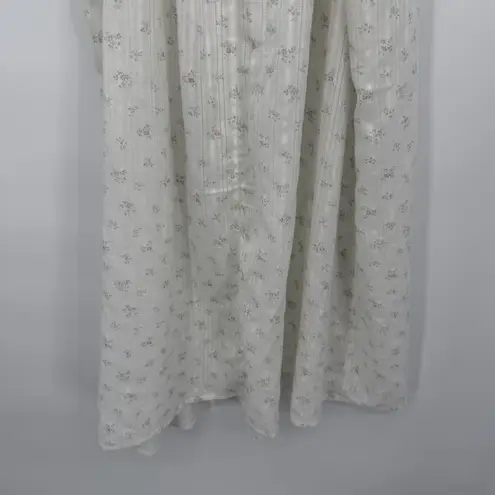Lorraine Vintage Floral Dainty Cotton Nightgown Dress Size Large Coquette White