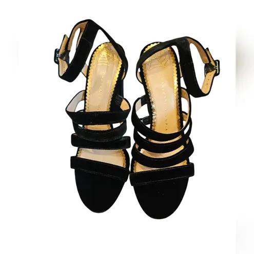Charlotte Olympia Christie Velvet Sandals Heels Size 39.5