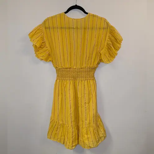 Saylor Revolve Adrianne Stripe Smock Dress Yellow Sz Small