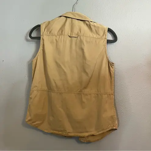 Vintage Ralph Lauren RL Women's Khaki Vest Utility Safari Fishing Cargo Vest Tan