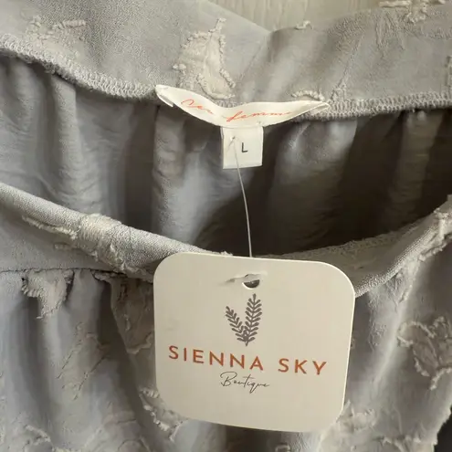 Ces Femme Boho Textured Elegant Fabric Square Neck Light Blue Blouse