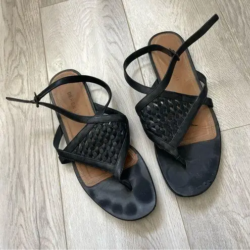 Derek Lam Sandals leather woven womens Black (size 36.5) minimalist casual