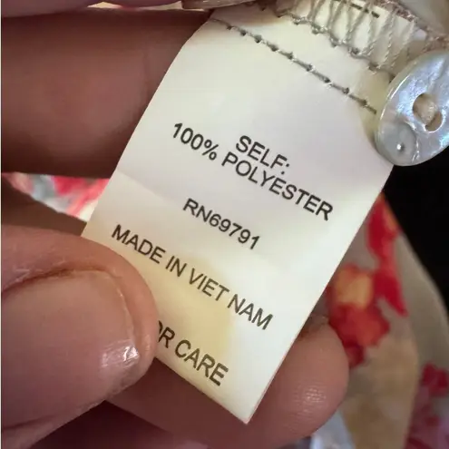 Fig and Flower mulit print L NWT femine whimiscal tie sleeve boho chic Blue Size L