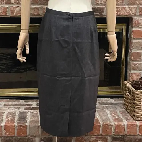 Armani Collezioni Giorgio grey wool-blend midi pencil skirt / 6/ EUC