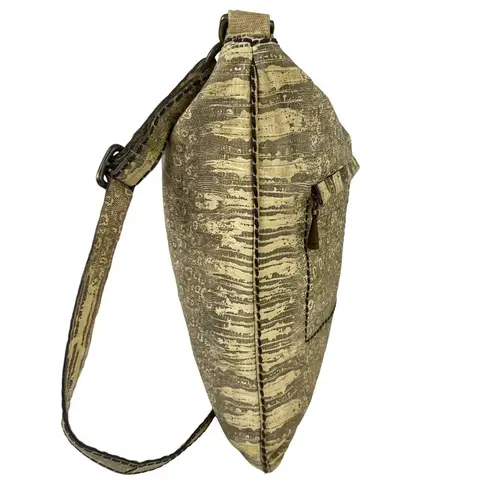 Plinio Visona Snakeskin Print Italian Leather Cream Crossbody Purse Bag