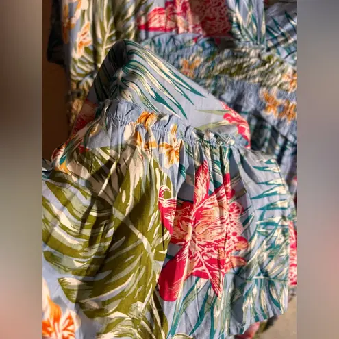 Blue Island Plus Plunge Neck Dolman Sleeve Mini Sundress/Swim Coverup summer