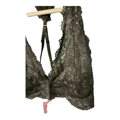 Savage X Fenty Shimmer Floral Lace Racerback Bralette, Large