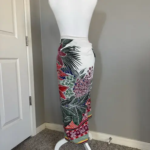 La Blanca By Rod Beattie Sarong Wrap Skirt Scarf Floral Metallic Made In Italy