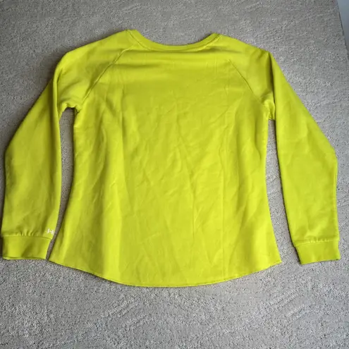 Womens Huk Fishing Large Long Sleeve Crewneck Sweater Yellow