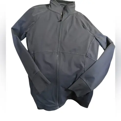 Apana Jacket Athletic Yoga Full Zip Performance Thumb Holes Plum Gray Sz Medium