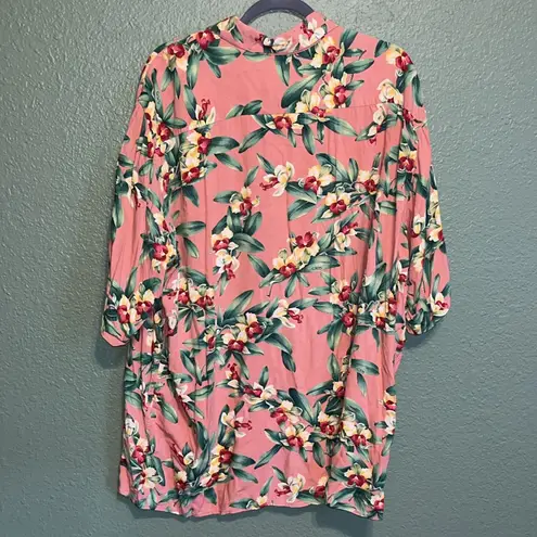 Reyn Spooner Vintage Hawaiian Floral Rayon Camp Shirt Hawaii Tropical Shirt Pink Size XXL