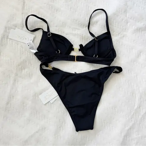 l*space NWT L* Stardust Top & Ziggy Bottom Bikini Set in Black sz S