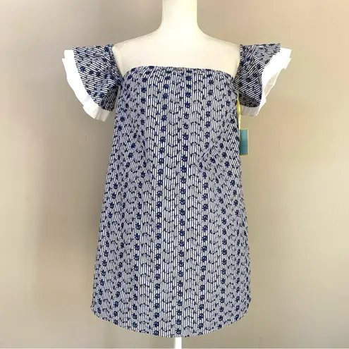 CeCe NWT Roseanna stripe embroidered off the shoulder dress Size 4