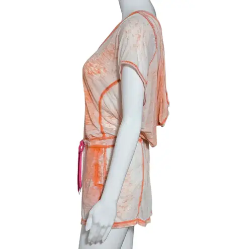 Oakley Orange Burnout Hooded Romper Size Medium Sporty Beach Coverup