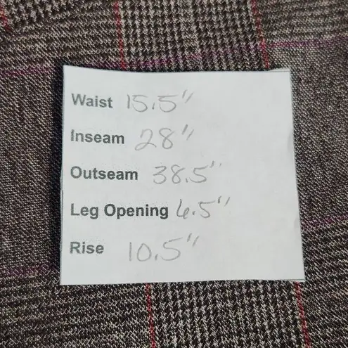 Soft Surroundings Brown Plaid Pull-on Dress Pants Size Medium Preppy Plaid Pants