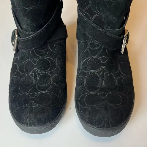 Coach  Thelma Black Suede Boots Size 7