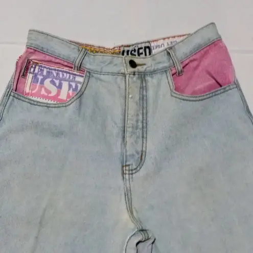 Vtg Get Used By Elie High Waisted Jeans-Size 30-Pastel-Streetwear-Hip Hop-1992