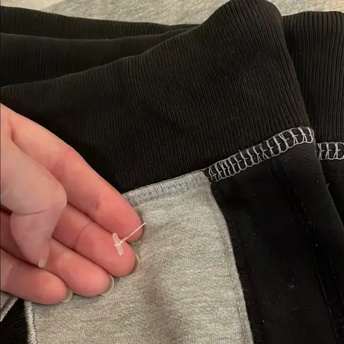 Gray and Black Star Track Pants with Adjustable Waistband Size L