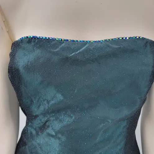 VTG Scott McClintock Prom Dress Womens 12 Emerald Green Sparkle Glitter Formal