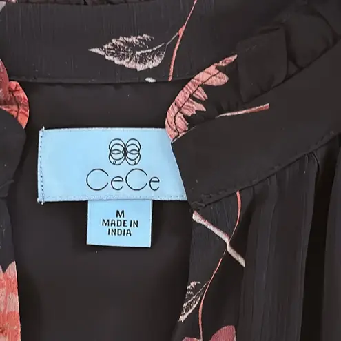 CeCe Pretty Floral Babydoll Tiered Dress Sz M