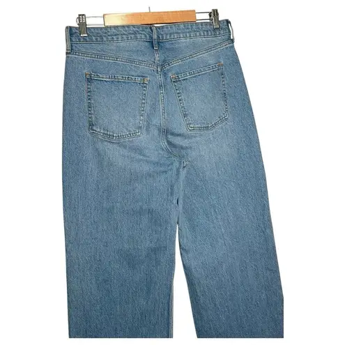 Old Navy New Old Jeans Navy Womens 10 Extra High Rise Sky Hi Wide Leg Raw Hem Light Blue