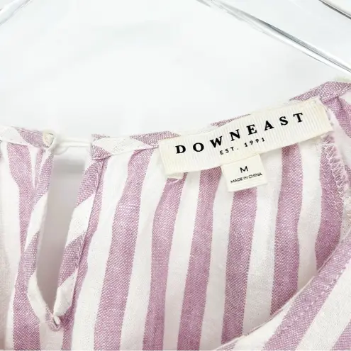 Downeast Brighton Striped Ruffle Blouse M