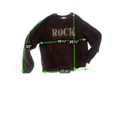 MNG Casual Rock Studded Graphic Sweatshirt Pullover size M Top Brown Size M