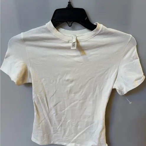 SKIMS  Marble Cotton Jersey Fitted Crew Neck T-Shirt Small