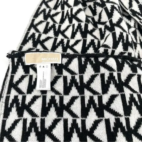 Michael Kors Michael  MK Logo Black White Infinity Wrap Scarf