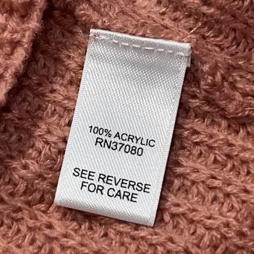 Cato  size large long sleeve pullover knit sweater rose color lace up side detail