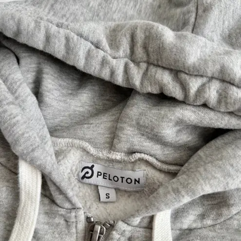 Peloton Unisex Full Zip Logo Hoodie Sweatshirt Gray Size S