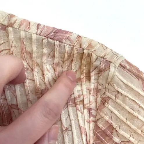 Laura Ashley VINTAGE VTG Cream Beige Pink Floral Cottagecore Midi Tea Dress 12