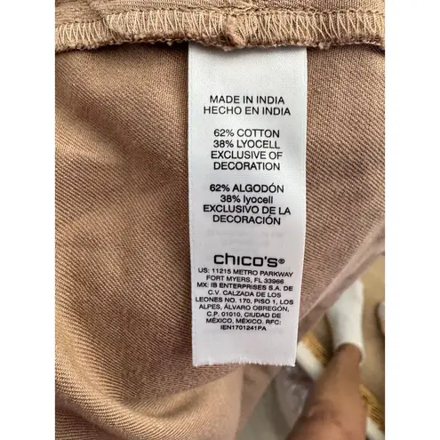 Chico's embroidered tan jacket