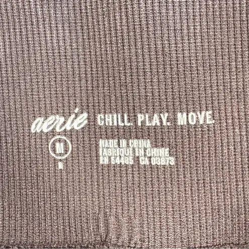 Aerie  Offline Move Seamless Ribbed Cropped Leggings Stonewashed Cocoa Brown - Image 7