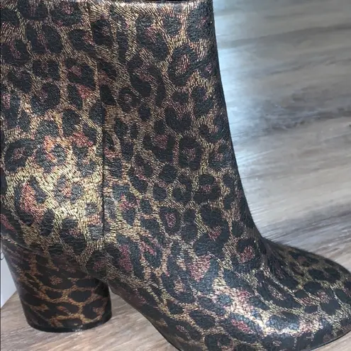 Neiman Marcus Metallic Niana Leopard Print Booties