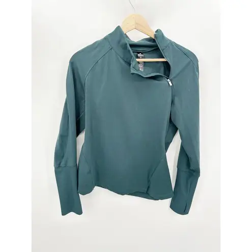 Yogalicious  Green Asymmetrical Zip Long Sleeve Pullover Women's Size Medium M