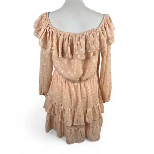 &merci &Merci Peach Ruffle Off-the-Shoulder Dress - Size Large Romantic Girlcore
