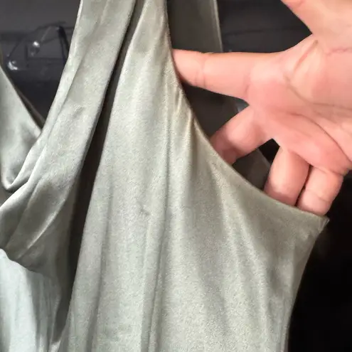 Cinq a Sept Nola Silk Bias Cut Cowl Neck Midi Dress Green Size 12