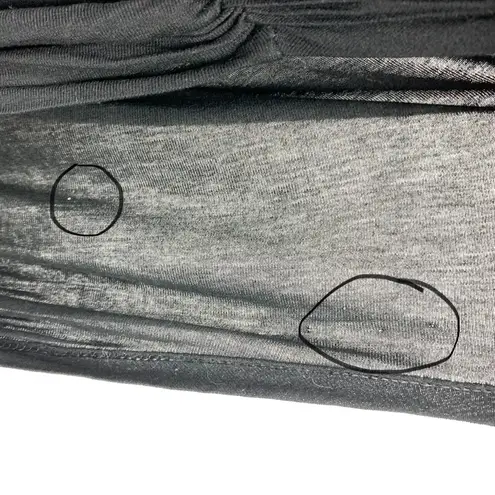 Alice + Olivia  Batwing Dress Dolman Sleeve Ruched Midi Skirt Gray Black Medium