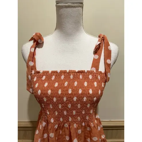 Sage  The Label ~ Smocked Top Light Orange & White ~ Size Medium