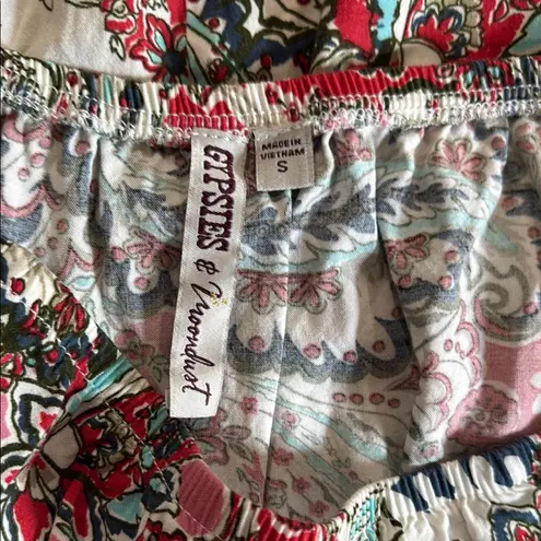 Gypsies & Moondust colorful A-line Midi Skirt 100% rayon size S