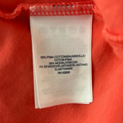 Lands' End Lands’ End Sz M 10 12 Dress Sleeveless Faux Wrap Stretch Jersey Knit Coral Pima