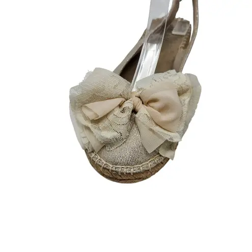 Cliffs by White Mountain Espadrilles Slingback Sandals Beige Metallic Size US 7 Silver