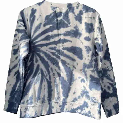 J.Crew 0207  White Blue Tie Dye Sweatshirt Size XS 100% Cotton