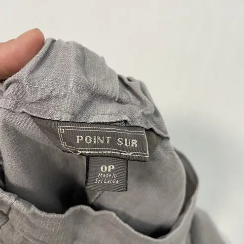 J. Crew Point Sur Linen Blend Cropped Wide Legs Pants Lilac Gray size 0 Petite