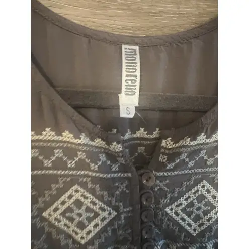 Monoreno Cottagecore Embroidered Peasant Tunic Sz S Festival Boho Western Top