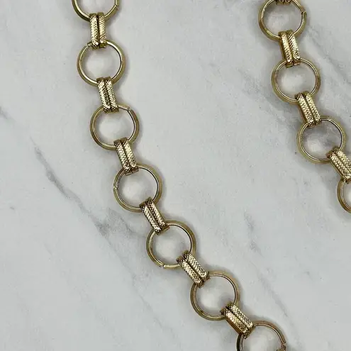 Gold Tone Open Hoop Metal Chain Link Belt Decorative O Ring One Size ✨