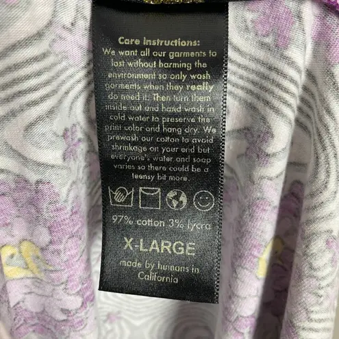 Nooworks Muscle Tee Haze Print Size XL Floral Psychedelic Print Women Tank Top