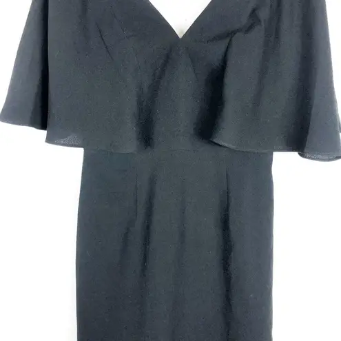 Dress the Population  Louisa Flutter-Sleeve Dress Medium Black Cocktail Modest